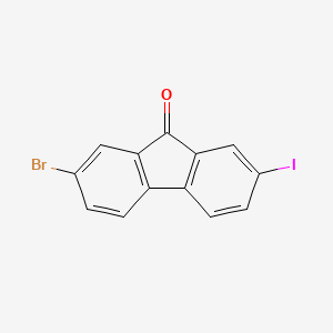 2-Bromo-7-iodo-9H-fluoren-9-one chemical structure (CAS 867374-53-6)