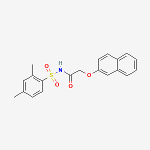 N-((2,4-Dimethylphenyl)sulfonyl)-2-(naphthalen-2-yloxy)acetamide chemical structure (CAS 868145-09-9)