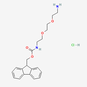 (9H-Fluoren-9-yl)methyl (2-(2-(2-aminoethoxy)ethoxy)ethyl)carbamate hydrochloride chemical structure (CAS 868599-73-9)