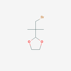 2-(1-Bromo-2-methylpropan-2-yl)-1,3-dioxolane chemical structure (CAS 868613-18-7)