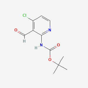 tert-Butyl (4-chloro-3-formylpyridin-2-yl)carbamate chemical structure (CAS 868736-42-9)