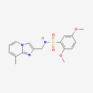 2,5-Dimethoxy-N-((8-methylimidazo[1,2-a]pyridin-2-yl)methyl)benzenesulfonamide chemical structure (CAS 868972-66-1)