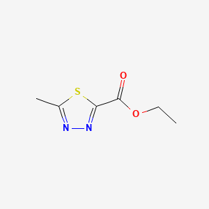 Ethyl 5-methyl-1,3,4-thiadiazole-2-carboxylate chemical structure (CAS 869108-50-9)