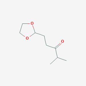 1-(1,3-Dioxolan-2-yl)-4-methylpentan-3-one chemical structure (CAS 869202-49-3)