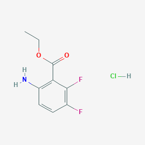 Ethyl 6-amino-2,3-difluorobenzoate hydrochloride chemical structure (CAS 869299-06-9)