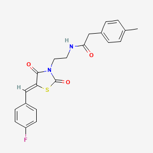 N-(2-(5-(4-Fluorobenzylidene)-2,4-dioxothiazolidin-3-yl)ethyl)-2-(p-tolyl)acetamide chemical structure (CAS 869351-84-8)