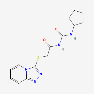 2-([1,2,4]Triazolo[4,3-a]pyridin-3-ylthio)-N-(cyclopentylcarbamoyl)acetamide chemical structure (CAS 869355-03-3)