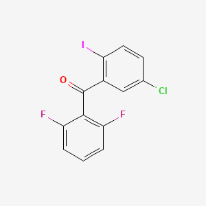 (5-Chloro-2-iodophenyl)(2,6-difluorophenyl)methanone chemical structure (CAS 869365-97-9)