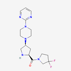(3,3-Difluoropyrrolidin-1-yl)((2S,4S)-4-(4-(pyrimidin-2-yl)piperazin-1-yl)pyrrolidin-2-yl)methanone chemical structure (CAS 869490-23-3)