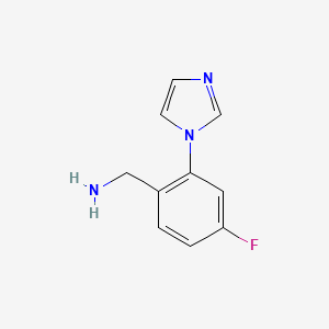 (4-Fluoro-2-(1H-imidazol-1-yl)phenyl)methanamine chemical structure (CAS 869591-89-9)