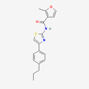 2-Methyl-N-(4-(4-propylphenyl)thiazol-2-yl)furan-3-carboxamide chemical structure (CAS 869632-12-2)