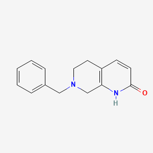 7-Benzyl-5,6,7,8-tetrahydro-1,7-naphthyridin-2(1H)-one chemical structure (CAS 869640-41-5)