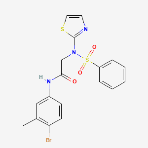 N-(4-Bromo-3-methylphenyl)-2-(N-(thiazol-2-yl)phenylsulfonamido)acetamide chemical structure (CAS 869774-94-7)