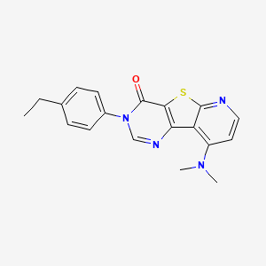 9-(Dimethylamino)-3-(4-ethylphenyl)pyrido[3',2':4,5]thieno[3,2-d]pyrimidin-4(3H)-one chemical structure (CAS 869802-44-8)
