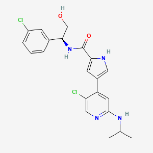 (S)-4-(5-Chloro-2-(isopropylamino)pyridin-4-yl)-N-(1-(3-chlorophenyl)-2-hydroxyethyl)-1H-pyrrole-2-carboxamide chemical structure (CAS 869886-67-9)