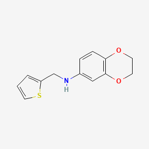 N-(Thiophen-2-ylmethyl)-2,3-dihydro-1,4-benzodioxin-6-amine chemical structure (CAS 869950-48-1)