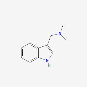1-(1H-Indol-3-yl)-N,N-dimethylmethanamine chemical structure (CAS 87-52-5)