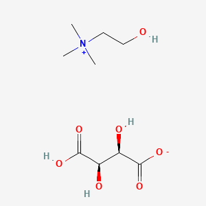 2-Hydroxy-N,N,N-trimethylethan-1-aminium (2R,3R)-3-carboxy-2,3-dihydroxypropanoate chemical structure (CAS 87-67-2)