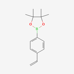 4,4,5,5-Tetramethyl-2-(4-vinylphenyl)-1,3,2-dioxaborolane chemical structure (CAS 870004-04-9)