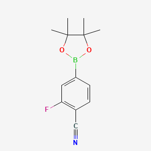 2-Fluoro-4-(4,4,5,5-tetramethyl-1,3,2-dioxaborolan-2-yl)benzonitrile chemical structure (CAS 870238-67-8)