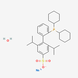 Sodium 2'-(dicyclohexylphosphino)-2,6-diisopropyl-[1,1'-biphenyl]-4-sulfonate chemical structure (CAS 870245-84-4)
