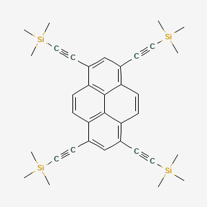 1,3,6,8-Tetrakis((trimethylsilyl)ethynyl)pyrene chemical structure (CAS 870258-96-1)