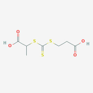 3-((((1-Carboxyethyl)thio)carbonothioyl)thio)propanoic acid chemical structure (CAS 870451-09-5)