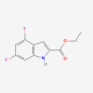 Ethyl 4,6-difluoro-1H-indole-2-carboxylate chemical structure (CAS 870536-93-9)