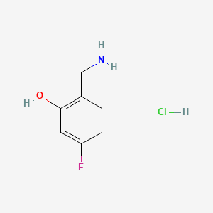 2-(Aminomethyl)-5-fluorophenol hydrochloride chemical structure (CAS 870562-95-1)