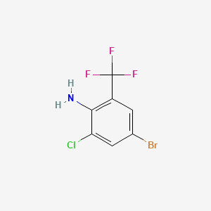 4-Bromo-2-chloro-6-(trifluoromethyl)aniline chemical structure (CAS 870703-71-2)
