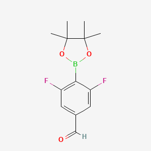 3,5-Difluoro-4-(4,4,5,5-tetramethyl-1,3,2-dioxaborolan-2-yl)benzaldehyde chemical structure (CAS 870717-92-3)