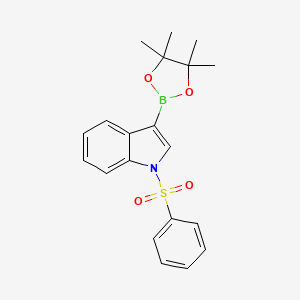 1-(Phenylsulfonyl)-3-(4,4,5,5-tetramethyl-1,3,2-dioxaborolan-2-yl)-1H-indole chemical structure (CAS 870717-93-4)