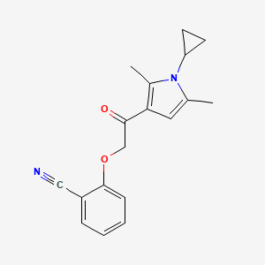 2-(2-(1-Cyclopropyl-2,5-dimethyl-1H-pyrrol-3-yl)-2-oxoethoxy)benzonitrile chemical structure (CAS 870757-57-6)