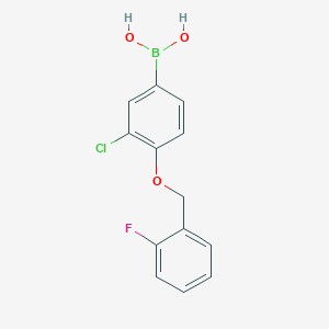 (3-Chloro-4-((2-fluorobenzyl)oxy)phenyl)boronic acid chemical structure (CAS 870777-28-9)