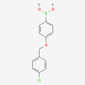(4-((4-Chlorobenzyl)oxy)phenyl)boronic acid chemical structure (CAS 870778-91-9)