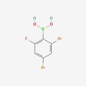 (2,4-Dibromo-6-fluorophenyl)boronic acid chemical structure (CAS 870778-96-4)