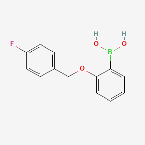 (2-((4-Fluorobenzyl)oxy)phenyl)boronic acid chemical structure (CAS 870779-01-4)