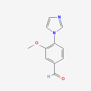 4-(1H-Imidazol-1-yl)-3-methoxybenzaldehyde chemical structure (CAS 870837-70-0)