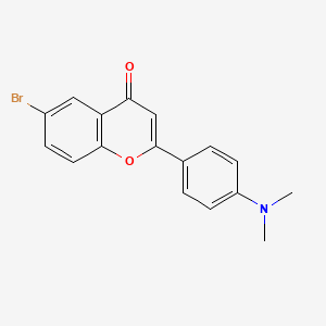 6-Bromo-2-(4-(dimethylamino)phenyl)-4H-chromen-4-one chemical structure (CAS 871101-27-8)