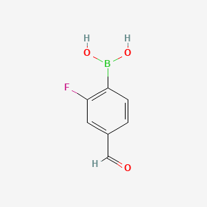 2-Fluoro-4-formylphenylboronic Acid chemical structure (CAS 871126-22-6)