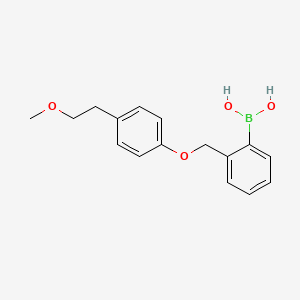 (2-((4-(2-Methoxyethyl)phenoxy)methyl)phenyl)boronic acid chemical structure (CAS 871126-29-3)