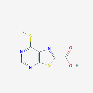7-(Methylthio)thiazolo[5,4-d]pyrimidine-2-carboxylic acid chemical structure (CAS 871231-24-2)