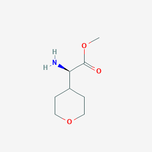 (R)-Methyl 2-amino-2-(tetrahydro-2H-pyran-4-yl)acetate chemical structure (CAS 871301-35-8)