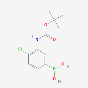 (3-((tert-Butoxycarbonyl)amino)-4-chlorophenyl)boronic acid chemical structure (CAS 871329-57-6)