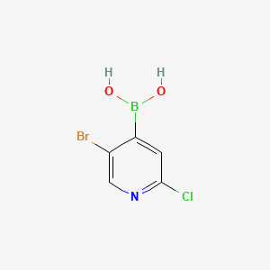 (5-Bromo-2-chloropyridin-4-yl)boronic acid chemical structure (CAS 871329-63-4)