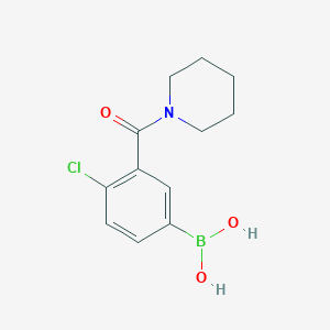 (4-Chloro-3-(piperidine-1-carbonyl)phenyl)boronic acid chemical structure (CAS 871332-70-6)
