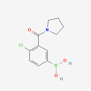 (4-Chloro-3-(pyrrolidine-1-carbonyl)phenyl)boronic acid chemical structure (CAS 871332-75-1)