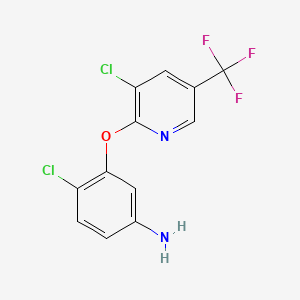 4-Chloro-3-((3-chloro-5-(trifluoromethyl)pyridin-2-yl)oxy)aniline chemical structure (CAS 87170-48-7)