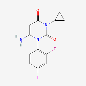 6-Amino-3-cyclopropyl-1-(2-fluoro-4-iodophenyl)pyrimidine-2,4(1H,3H)-dione chemical structure (CAS 871700-28-6)