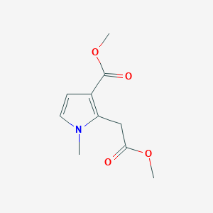 Methyl 2-(2-methoxy-2-oxoethyl)-1-methyl-1H-pyrrole-3-carboxylate chemical structure (CAS 871819-39-5)